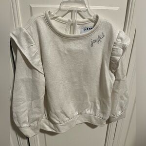 Cute girls shimmery “joyful” sweater- size 3t.